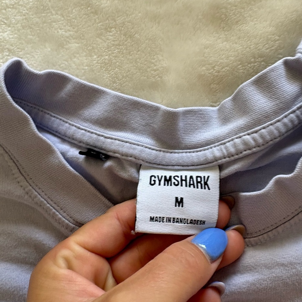 Gymshark Light Blue Cropped Tee - Picture 3 of 3